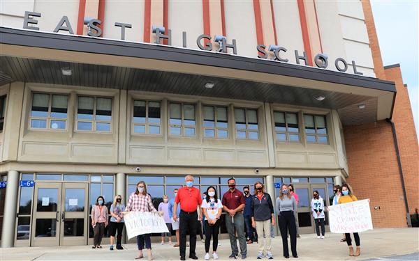 Victoria Kim and East High School Teachers 